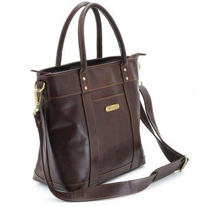 392003 Men's Tote Bag in Dark Brown Leather